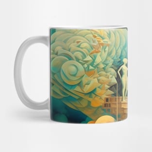 Transcending the Boundary of Dreams: Surrealist Explorations in Abstract Forms and Dimensions Mug